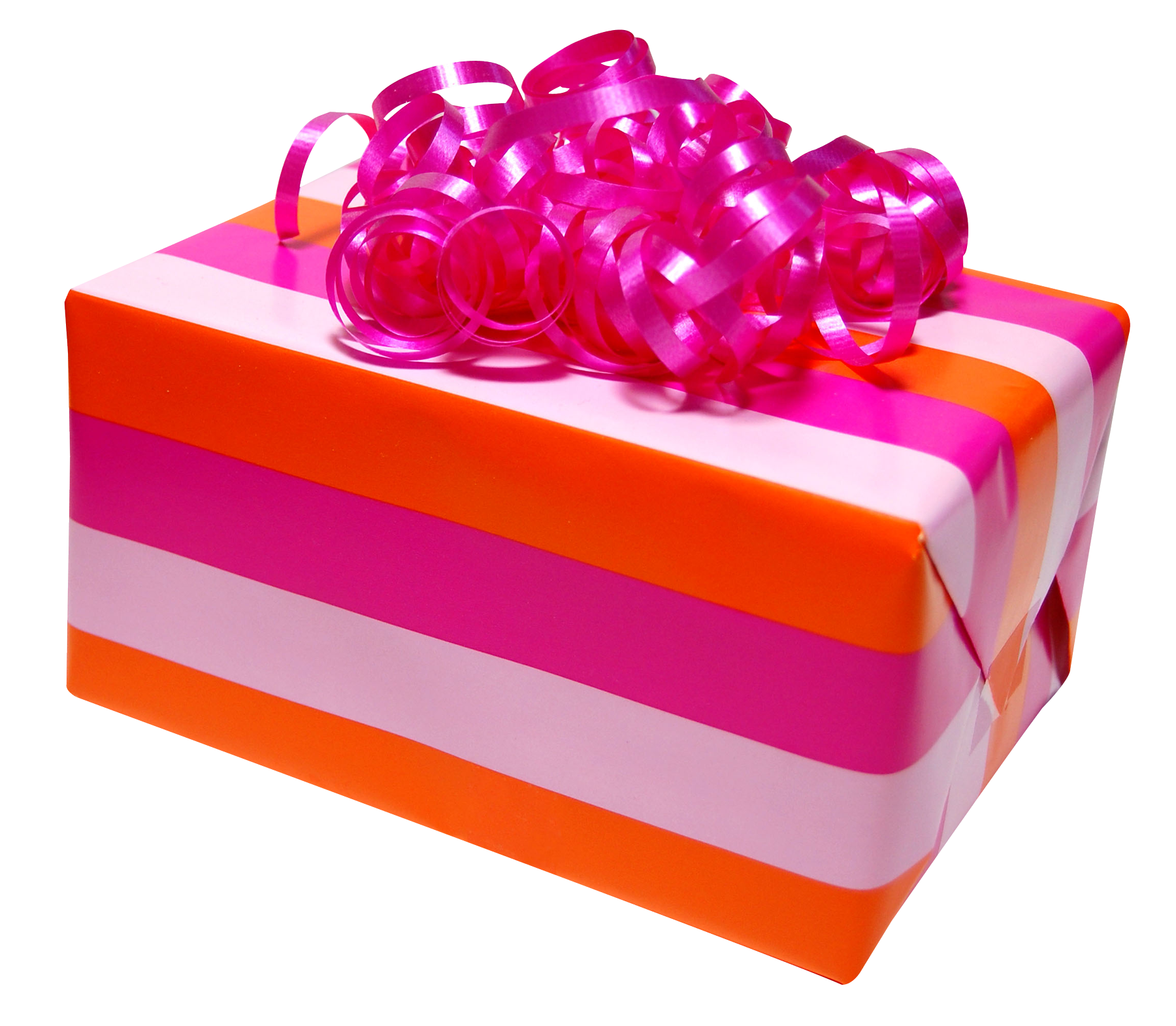 Colorful Birthday Gift Boxwith Pink Ribbon PNG