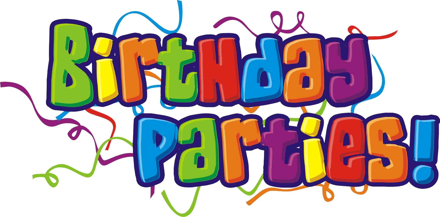 Colorful Birthday Parties Graphic PNG