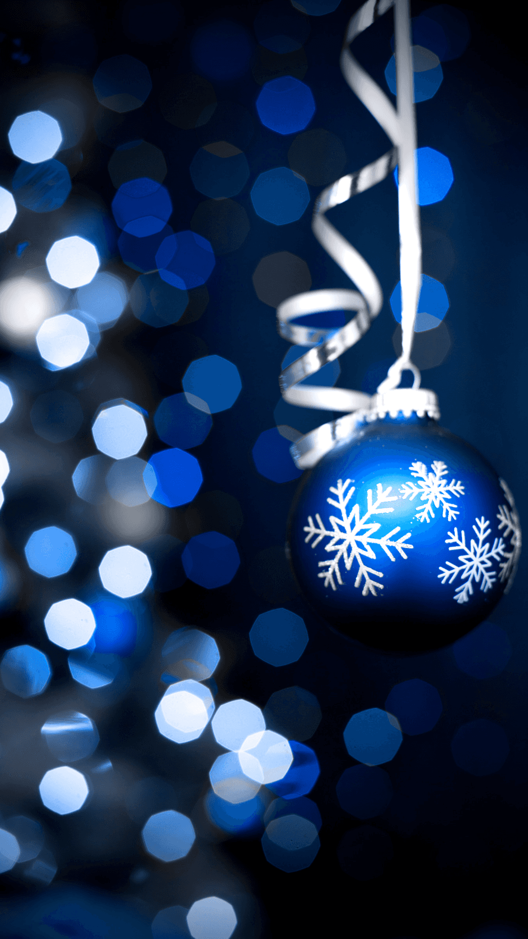 Colorful Blue Christmas Background With Bright Twinkles