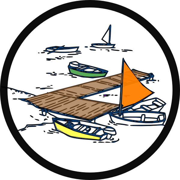 Colorful Boatsat Wooden Dock Illustration PNG