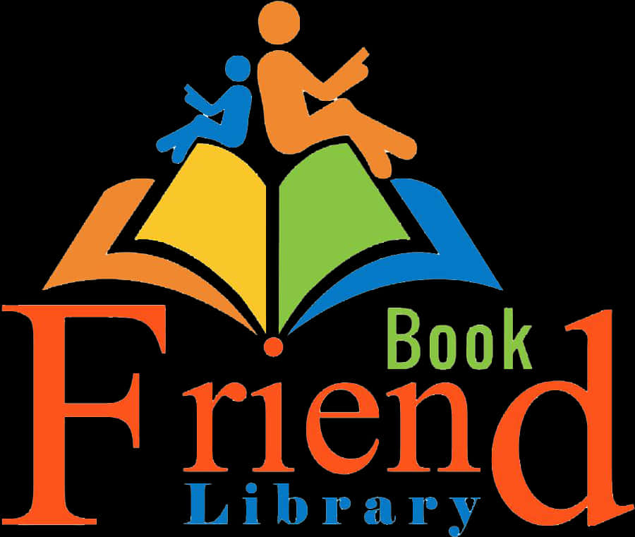 Colorful Book Friends Library Logo PNG