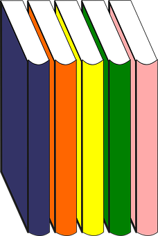 Colorful Book Spine Vector PNG