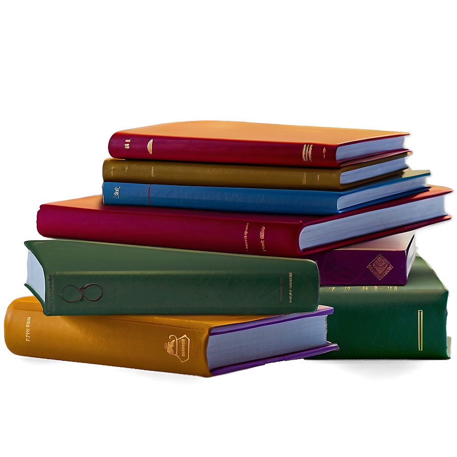Colorful Books Stack Png 05252024 PNG
