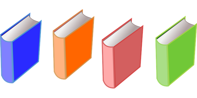 Colorful Books Vector Illustration PNG