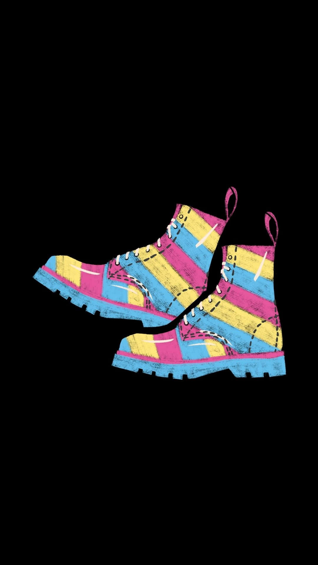 Colorful Boots Artwork Wallpaper