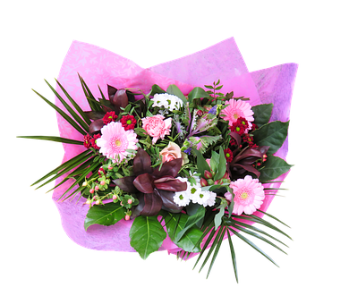 Colorful Bouquet Black Background.jpg PNG