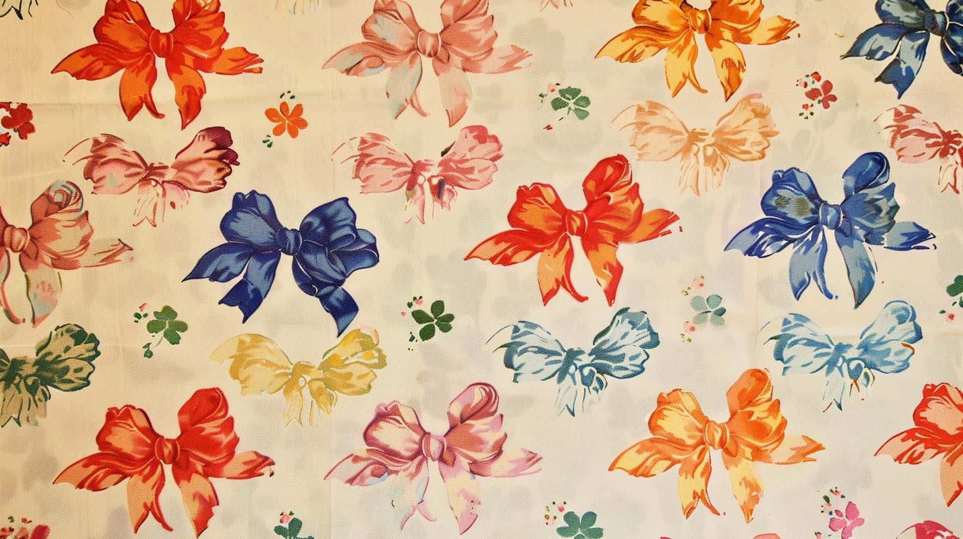 Colorful Bow Pattern Fabric Wallpaper