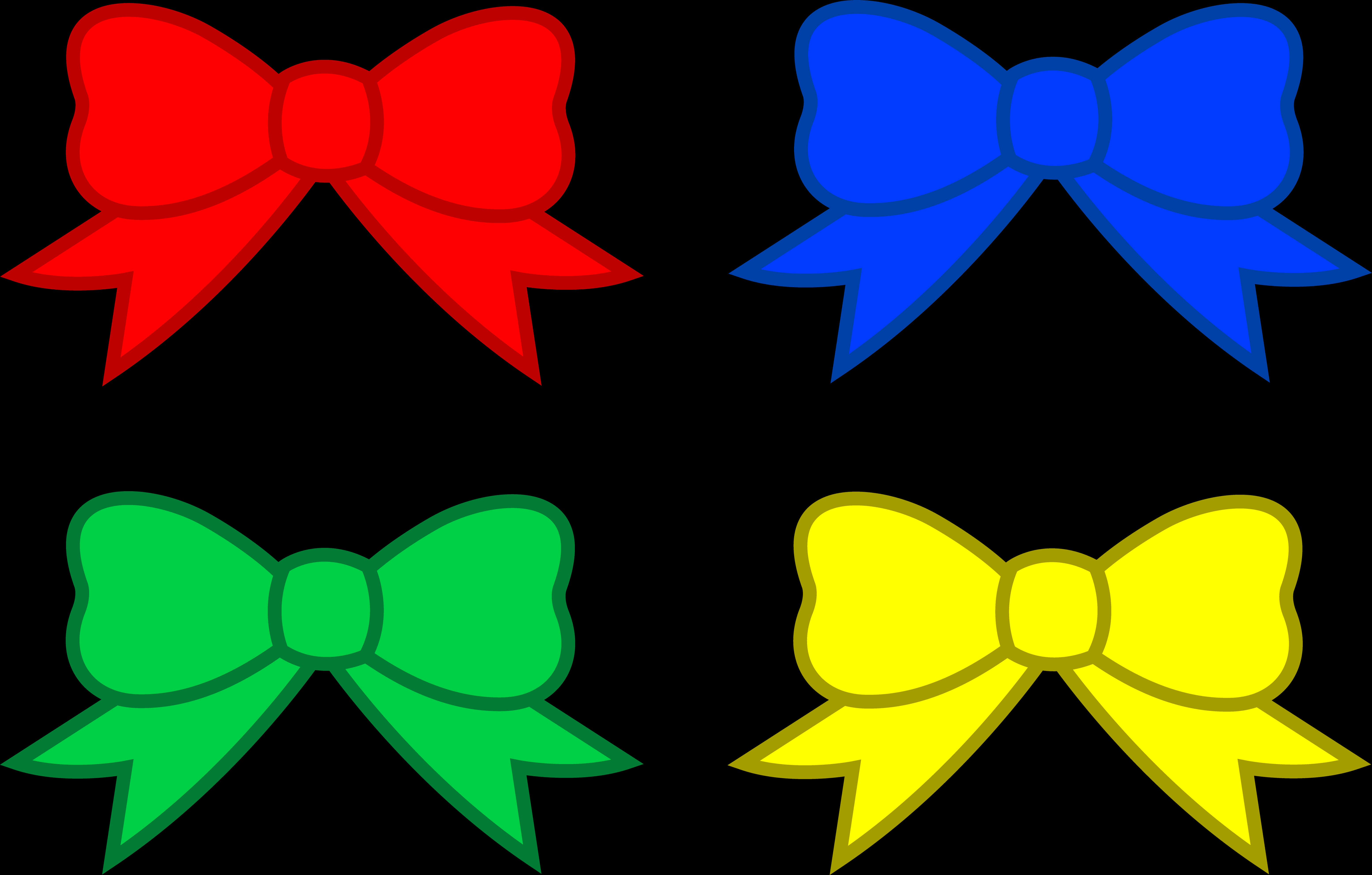 Colorful Bow Ribbon Set PNG
