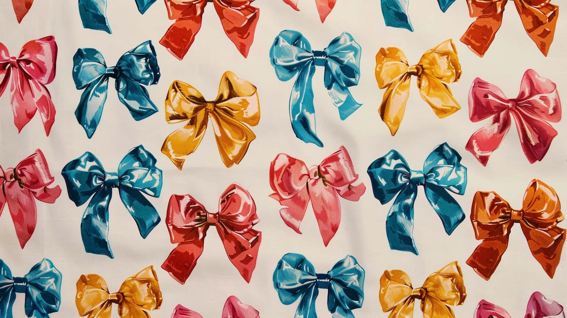 Colorful Bows Pattern Background Wallpaper
