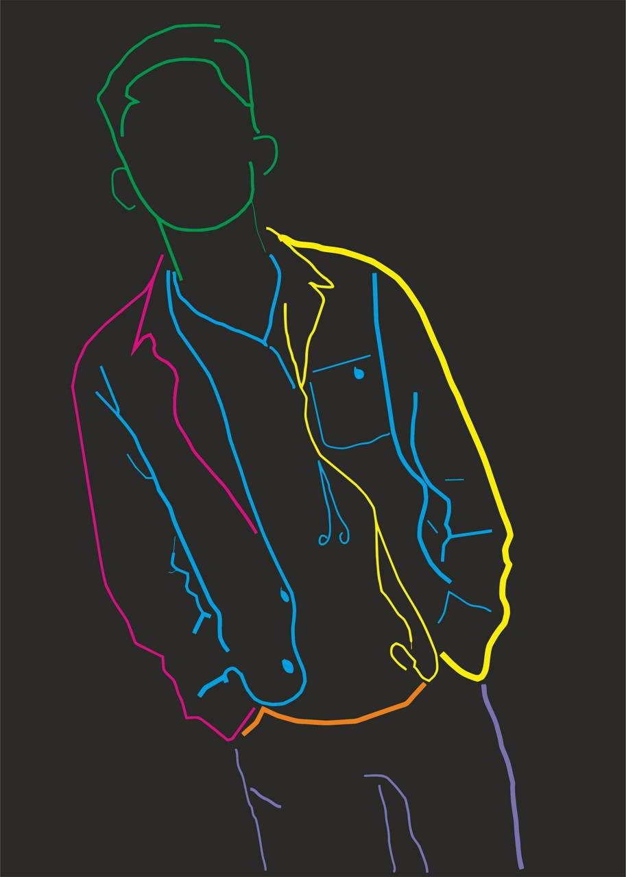 Colorful Boy Outline