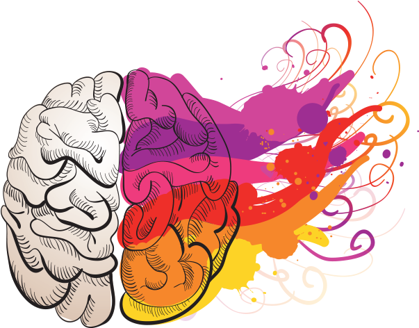 Colorful Brain Artwork PNG