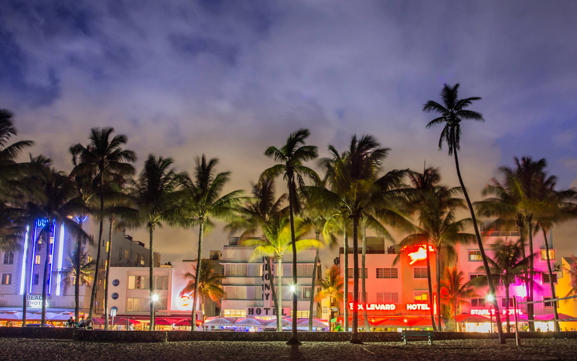 Colorful Bright Buildings In Miami Wallpaper