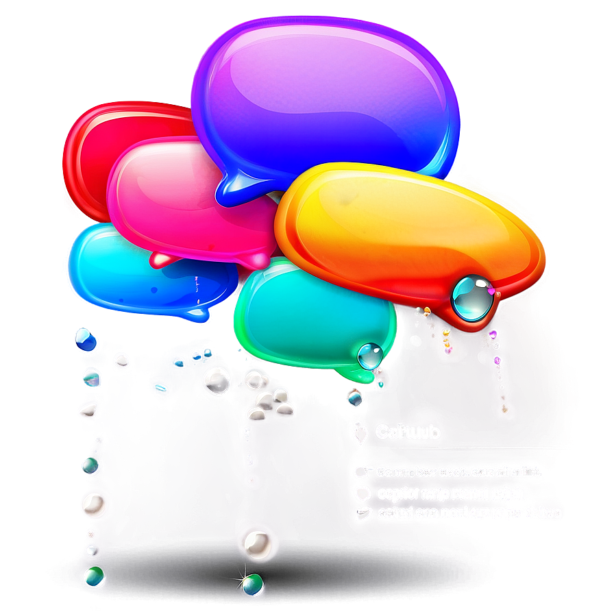 Colorful Bubble Chat Set Png Eom PNG