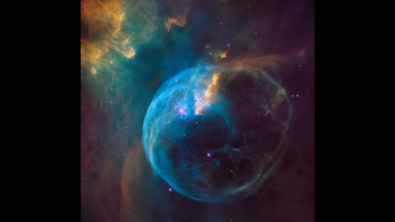 Colorful Bubble Nebula In Galaxy Astronomy Wallpaper