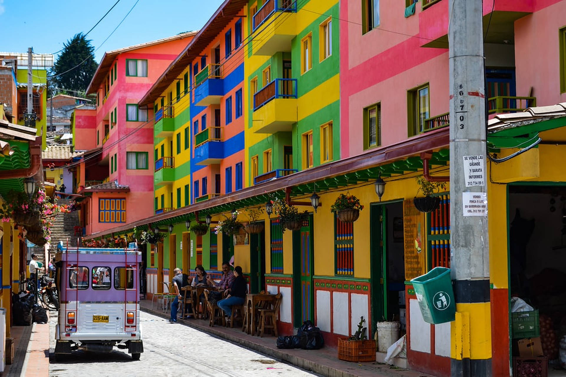 Vibrant and Colorful Buildings in Colombia Wallpaper