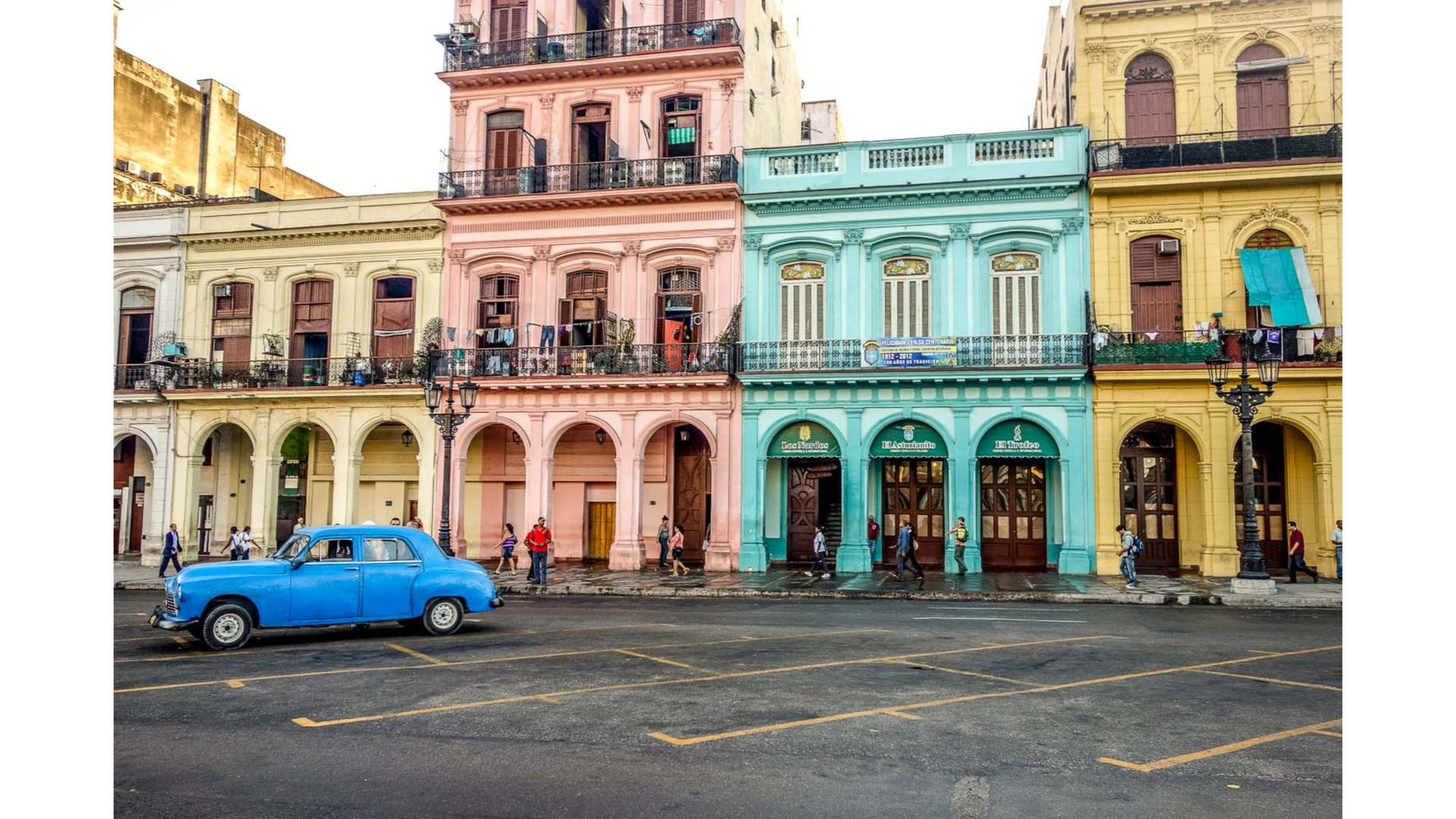 Edifici Colorati A Cuba Sfondo