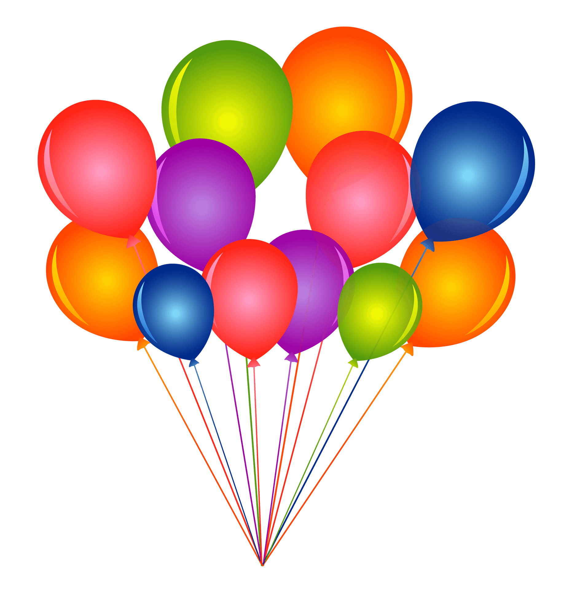 Colorful Bunchof Balloons PNG