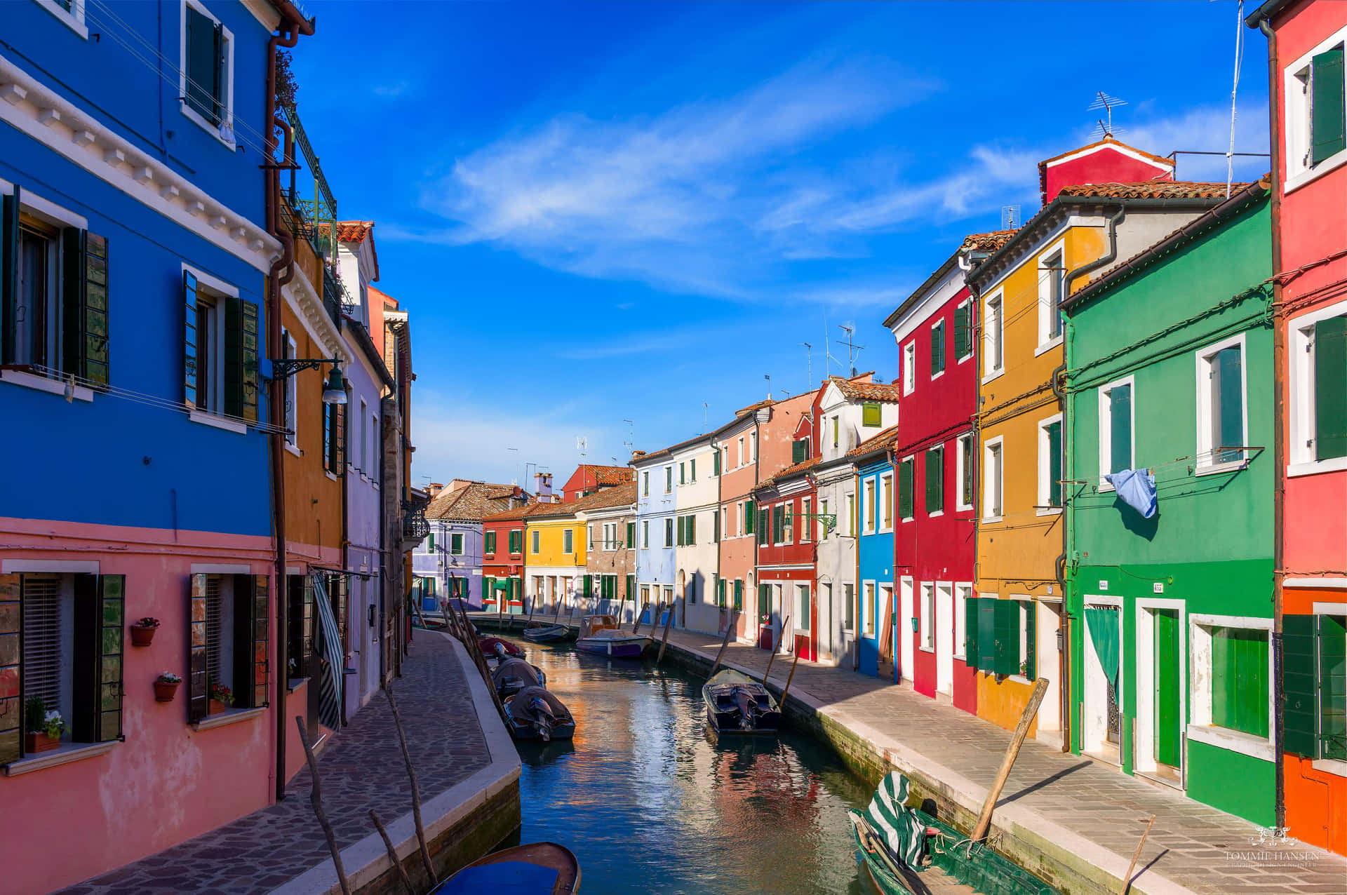 Colorful Burano Canal Venice Italy Wallpaper
