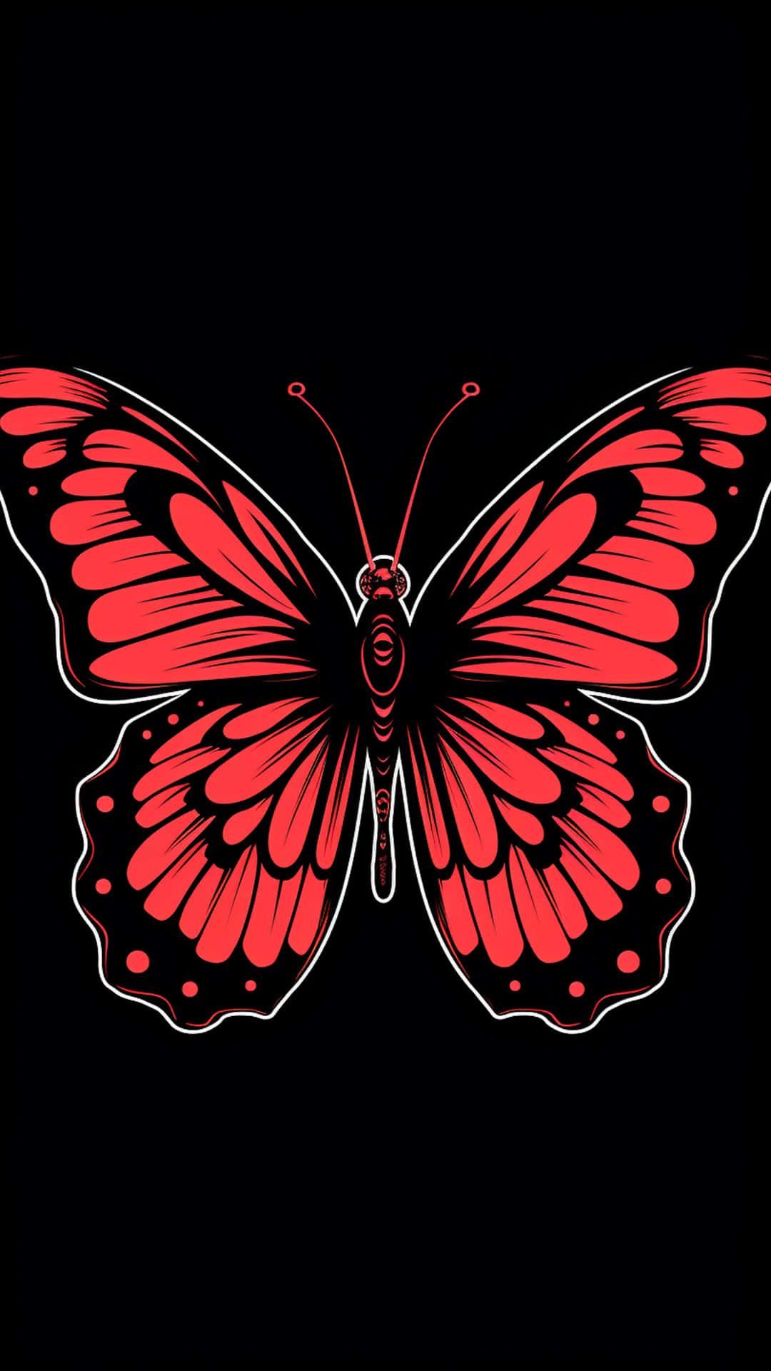 Colorful Butterflies With Neon Splashes And Abstract Patterns On Black Background. Diugital Art Feat Wallpaper