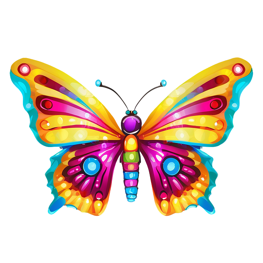 Download Colorful Butterfly Outline Png 05252024 | Wallpapers.com