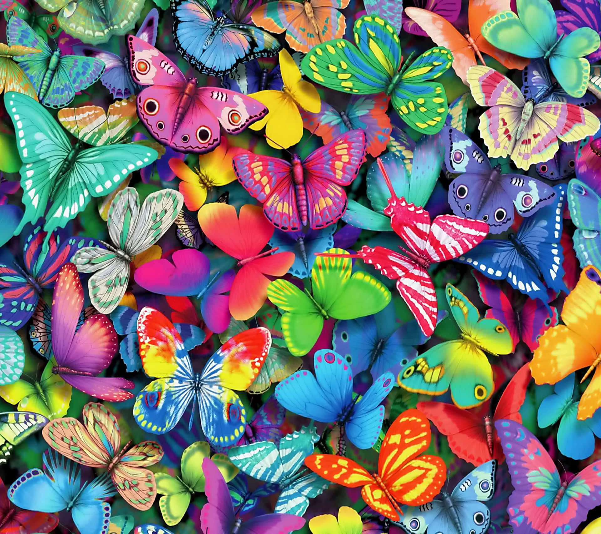 Einfarbenfrohes Schmetterlings-puzzle