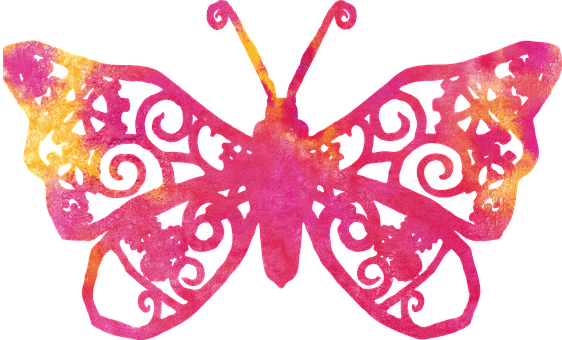 Colorful Butterfly Silhouette Art PNG