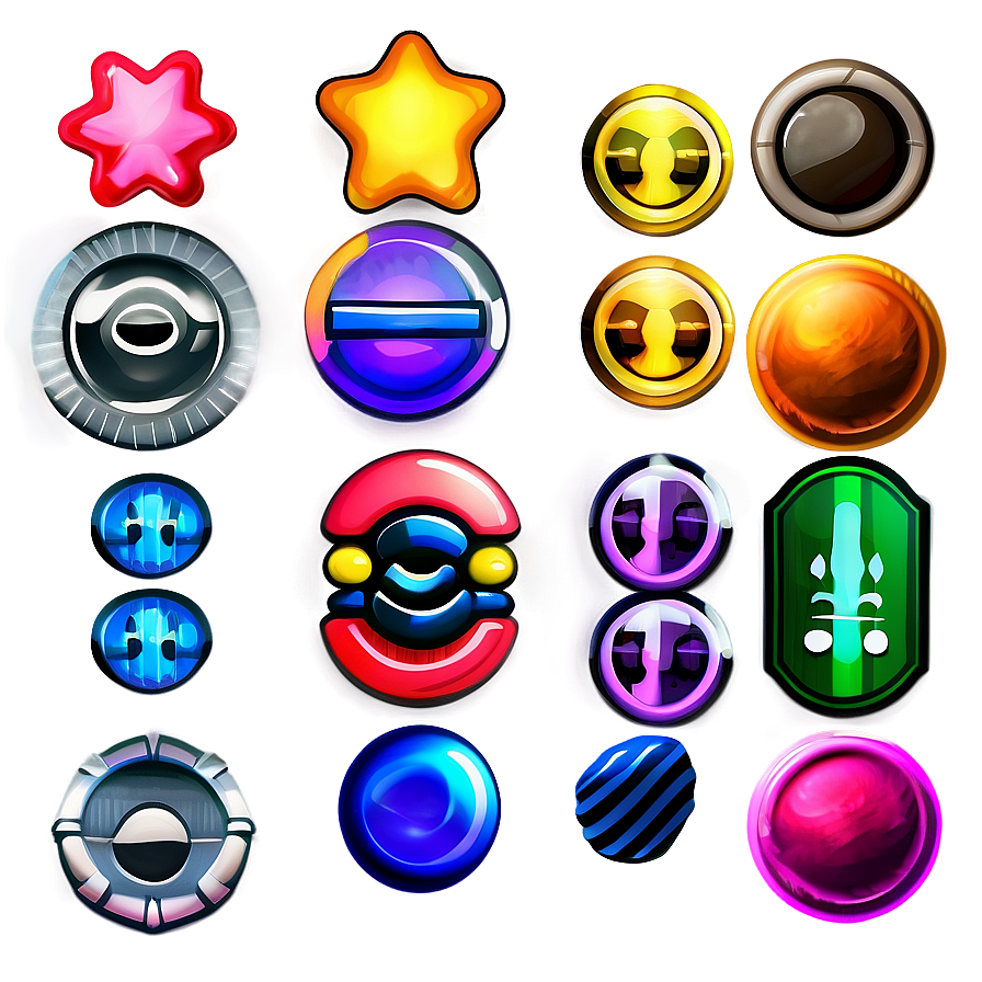 Colorful Button Collection Png 06262024 PNG
