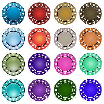 Colorful Buttons Collection PNG