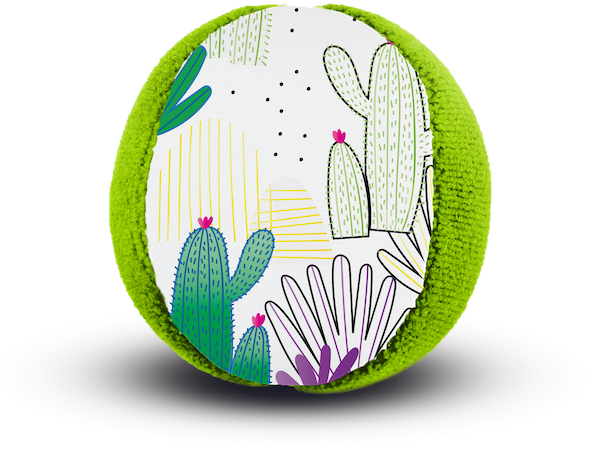 Colorful Cactus Pattern Sphere PNG