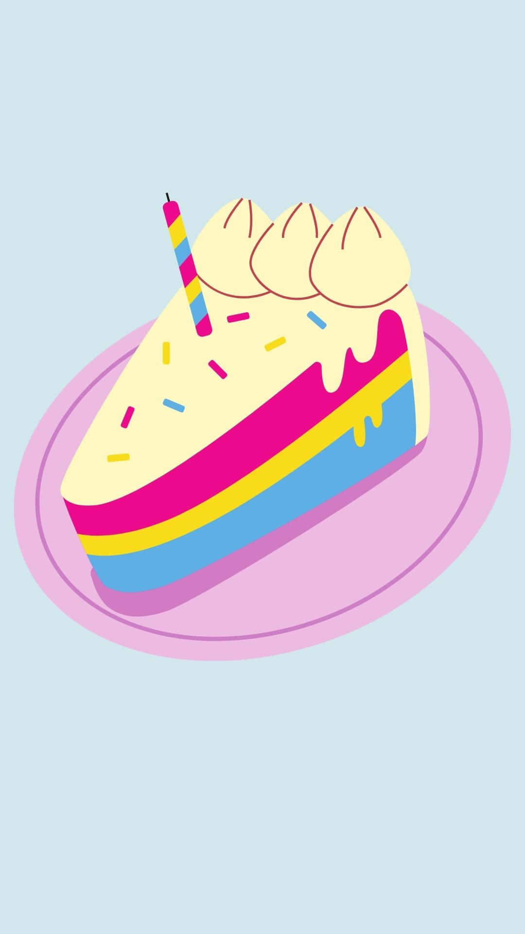 Download Colorful Cake Slice Illustration Wallpaper | Wallpapers.com