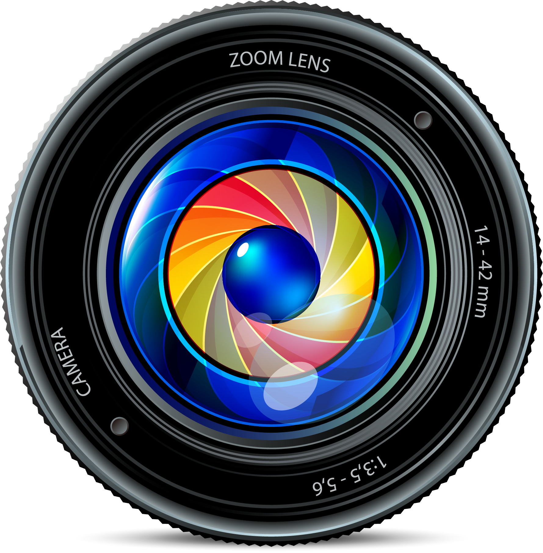 Colorful Camera Lens Illustration PNG