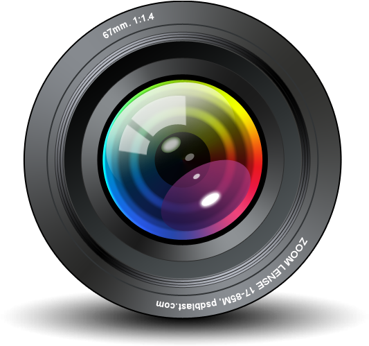 Colorful Camera Lens Reflection PNG