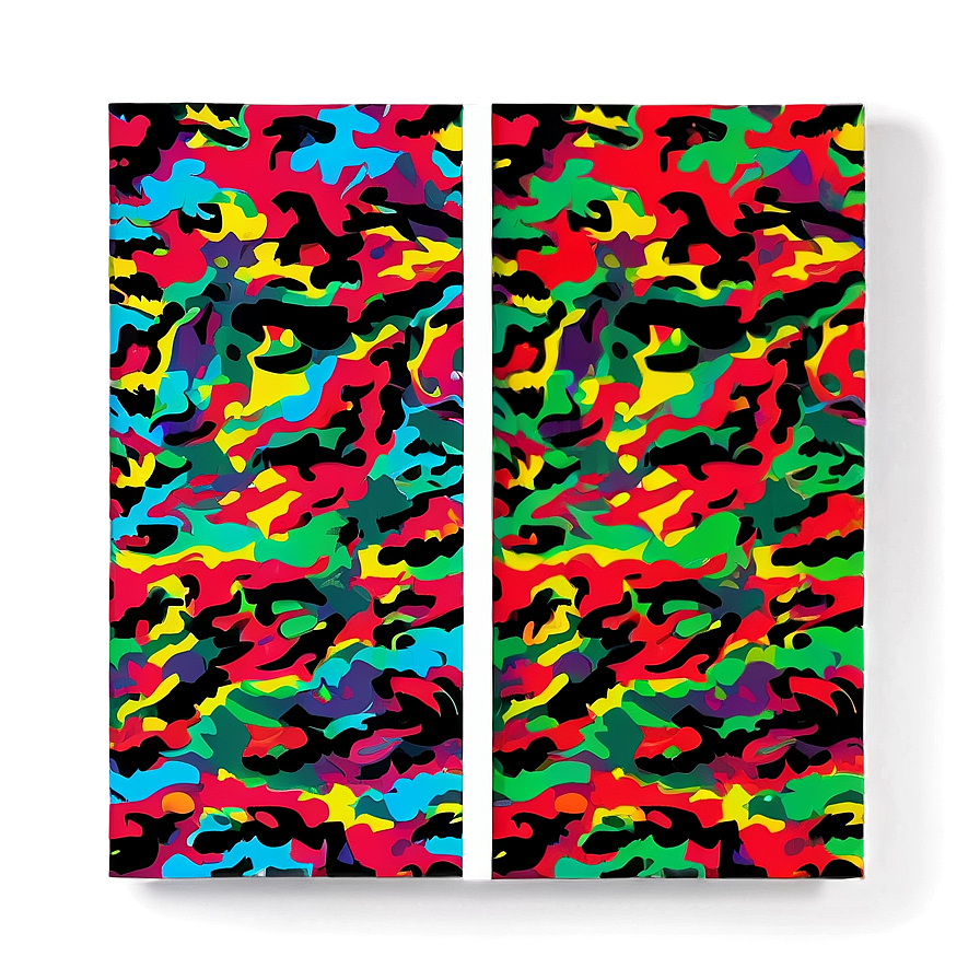 Colorful Camouflage Print Png Vei70 PNG