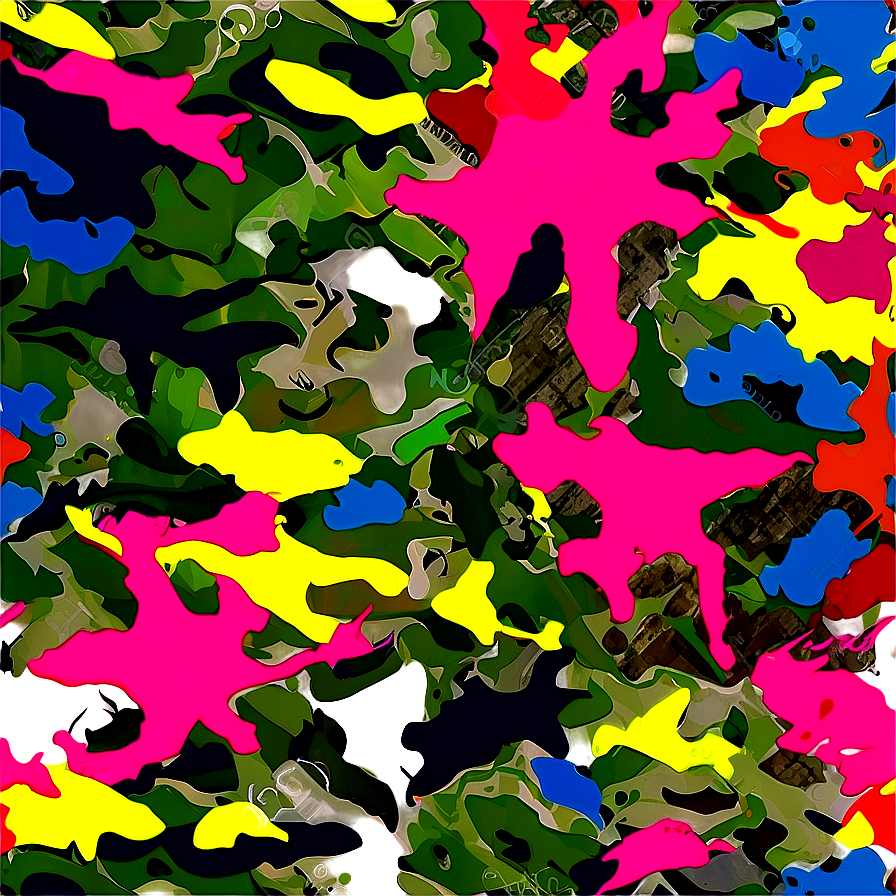 Colorful Camouflage Print Png Ymd20 PNG