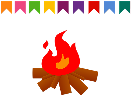 Colorful Campfire Graphic PNG