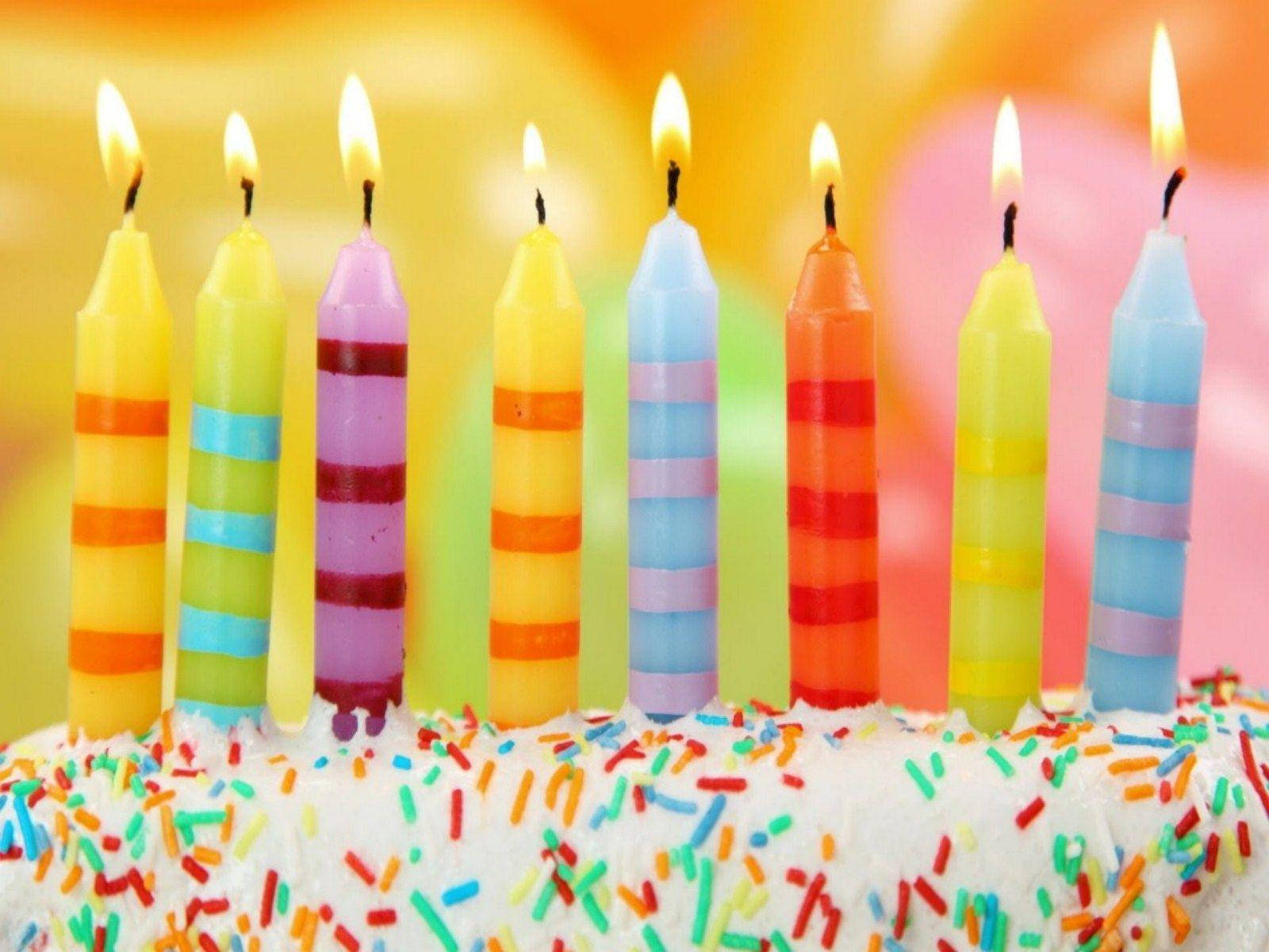 Colorful Candles Happy Birthday Background Wallpaper