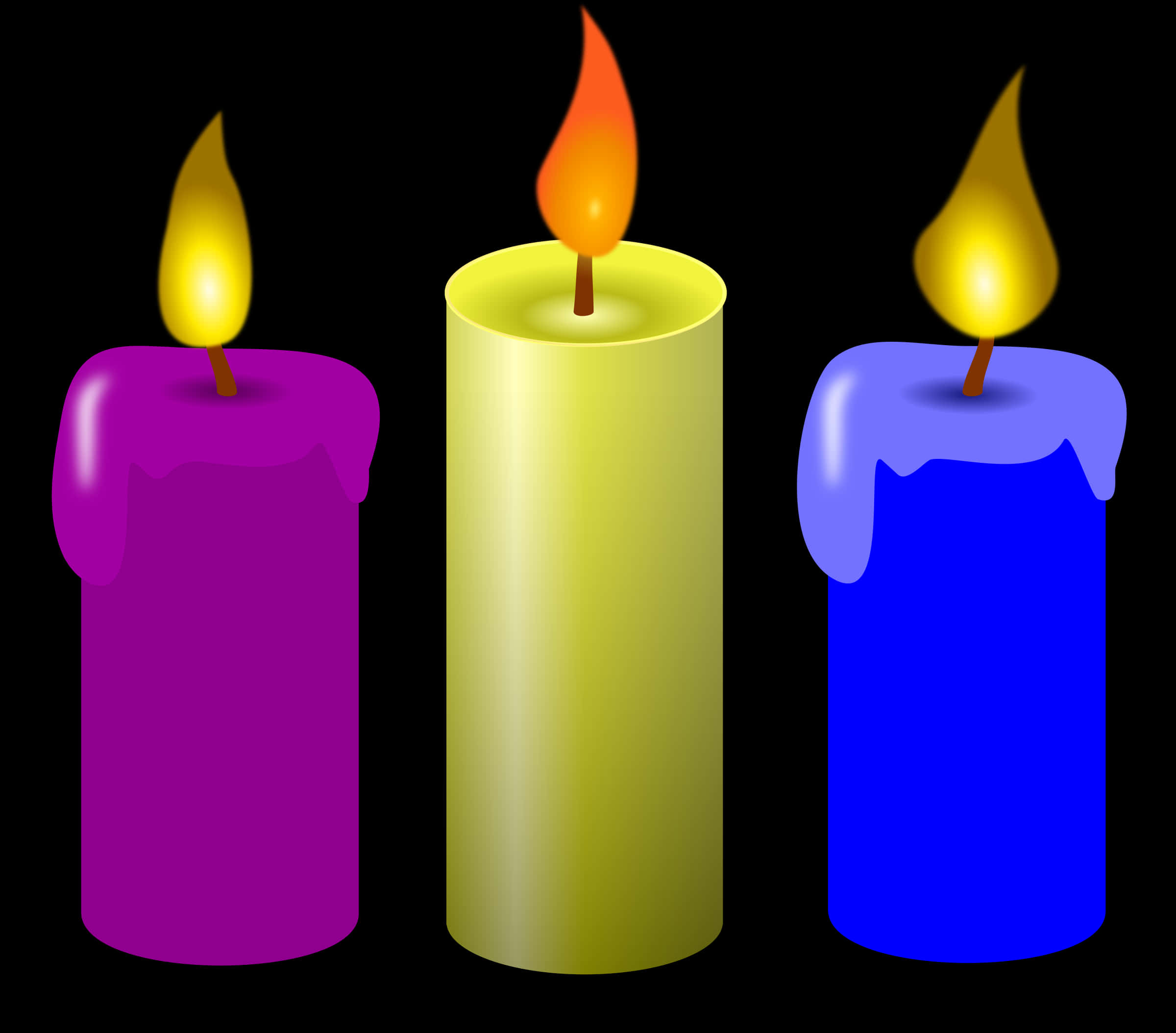 Colorful Candles Illustration PNG