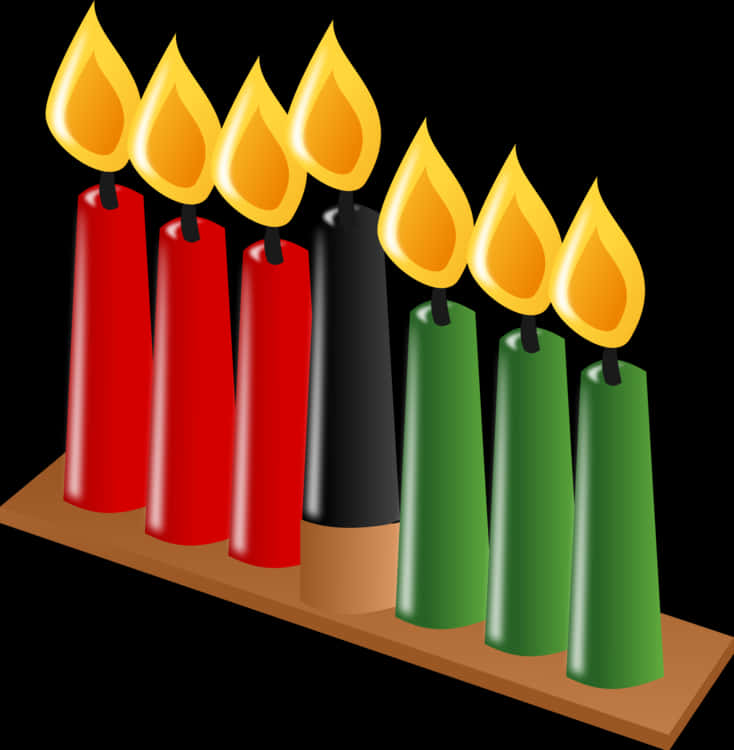 Colorful Candles Illustration PNG