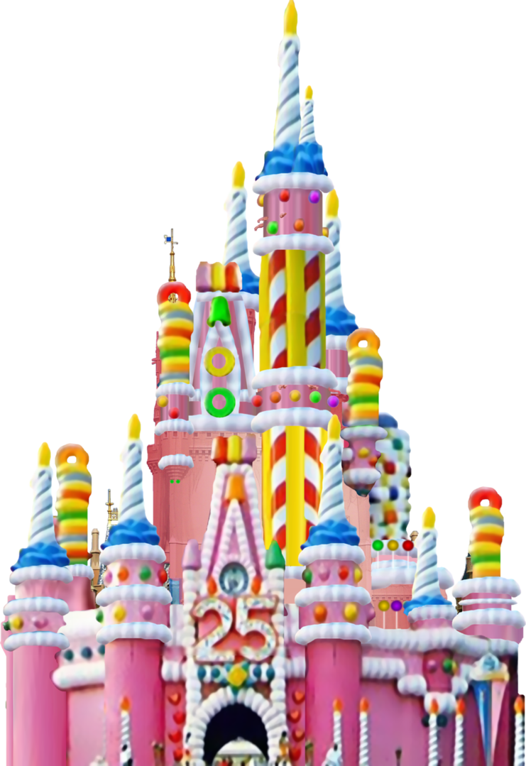 Colorful Candy Castle Silhouette PNG