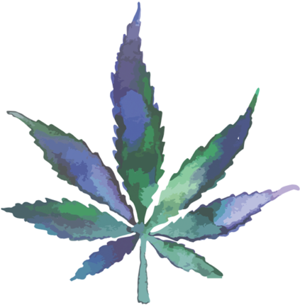 Colorful Cannabis Leaf Artwork PNG