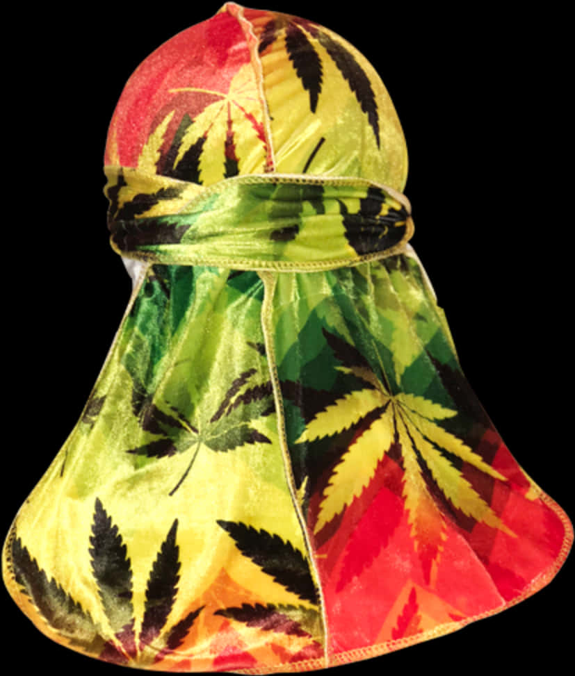 Colorful Cannabis Leaf Durag PNG