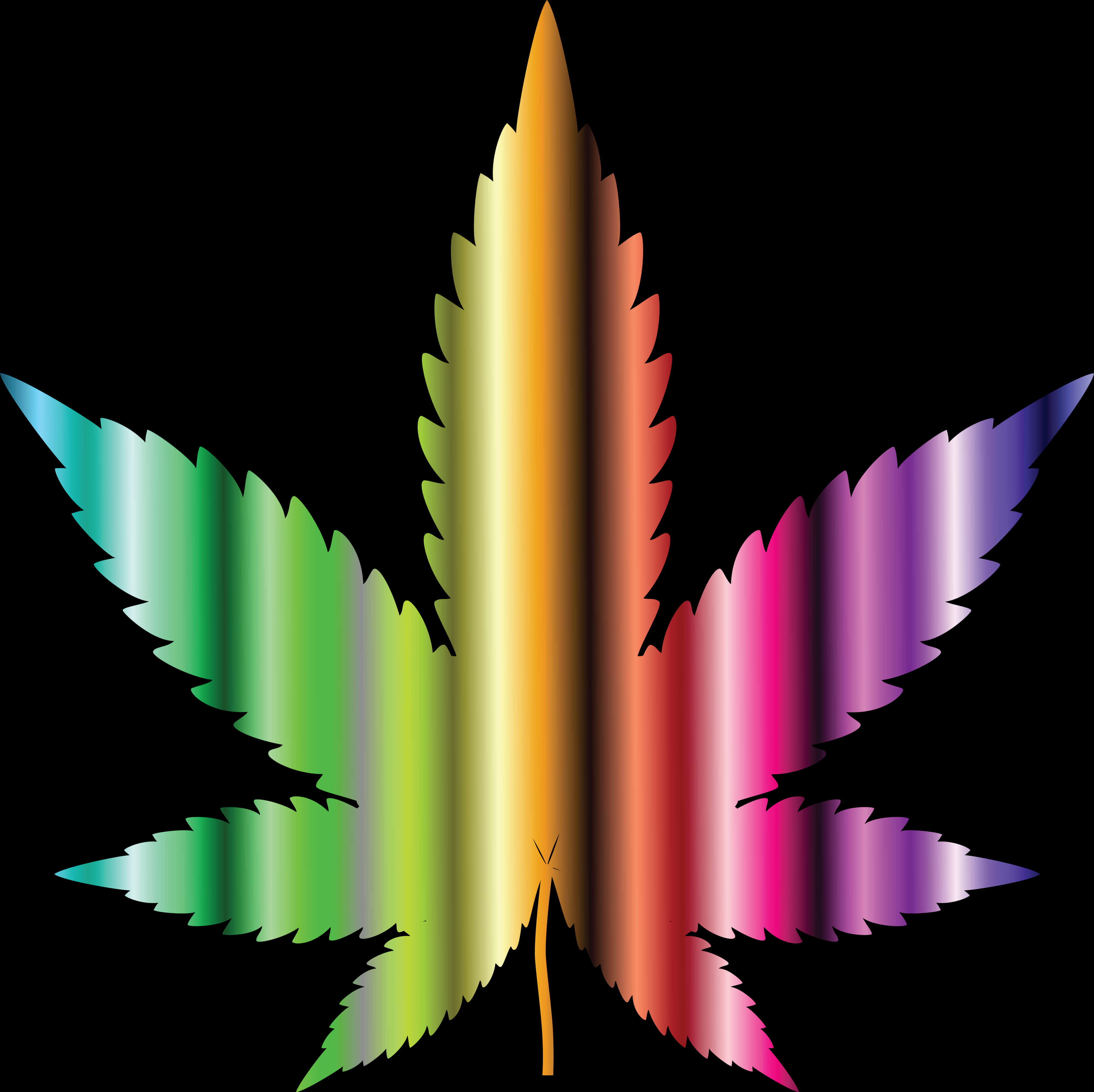 Colorful Cannabis Leaf Graphic PNG