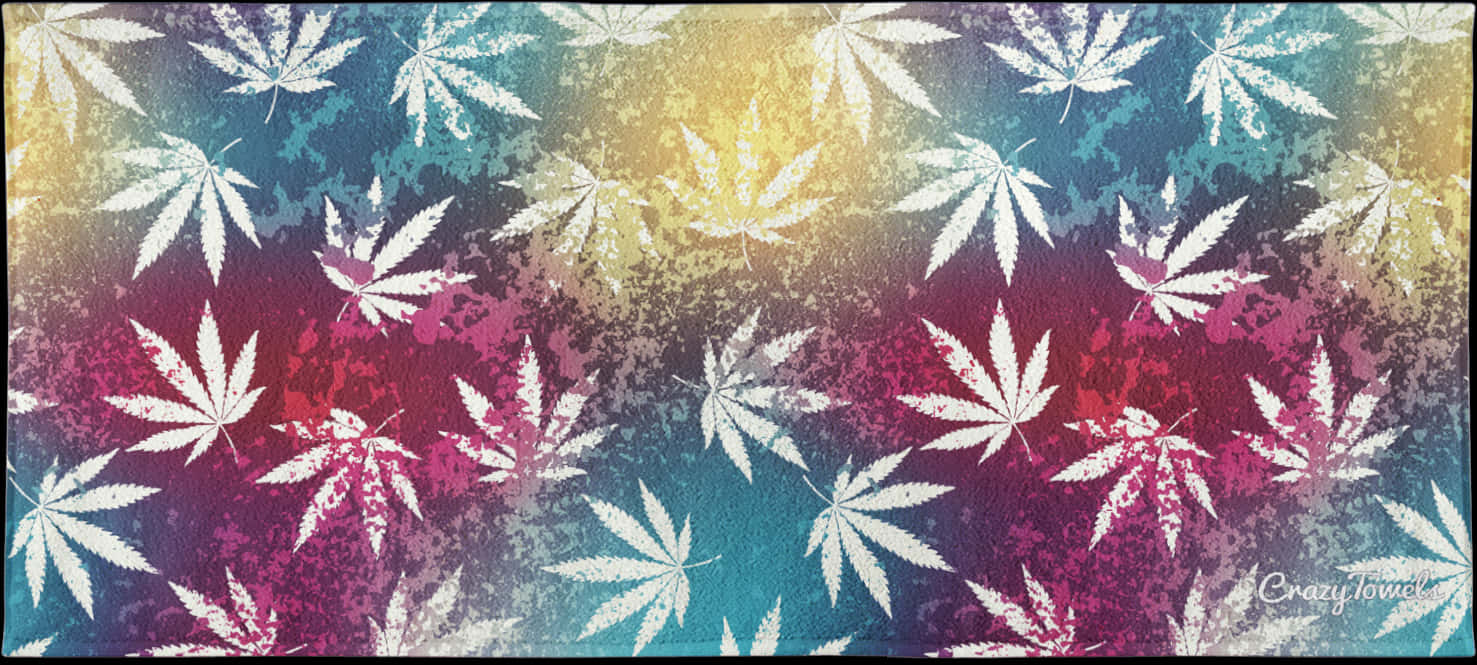 Colorful Cannabis Leaves Pattern PNG