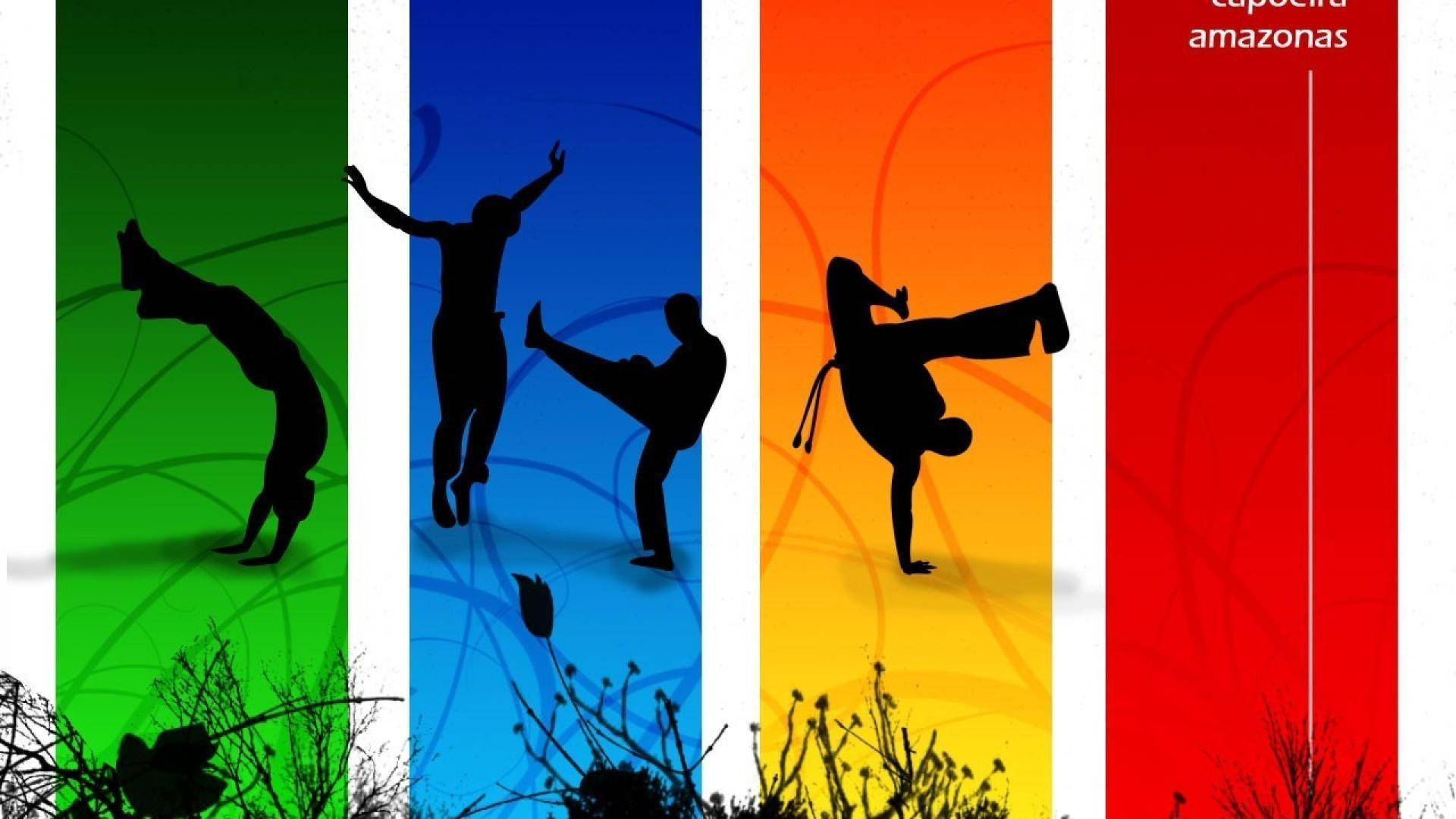 Caption: High Energy Capoeira Performance Wallpaper