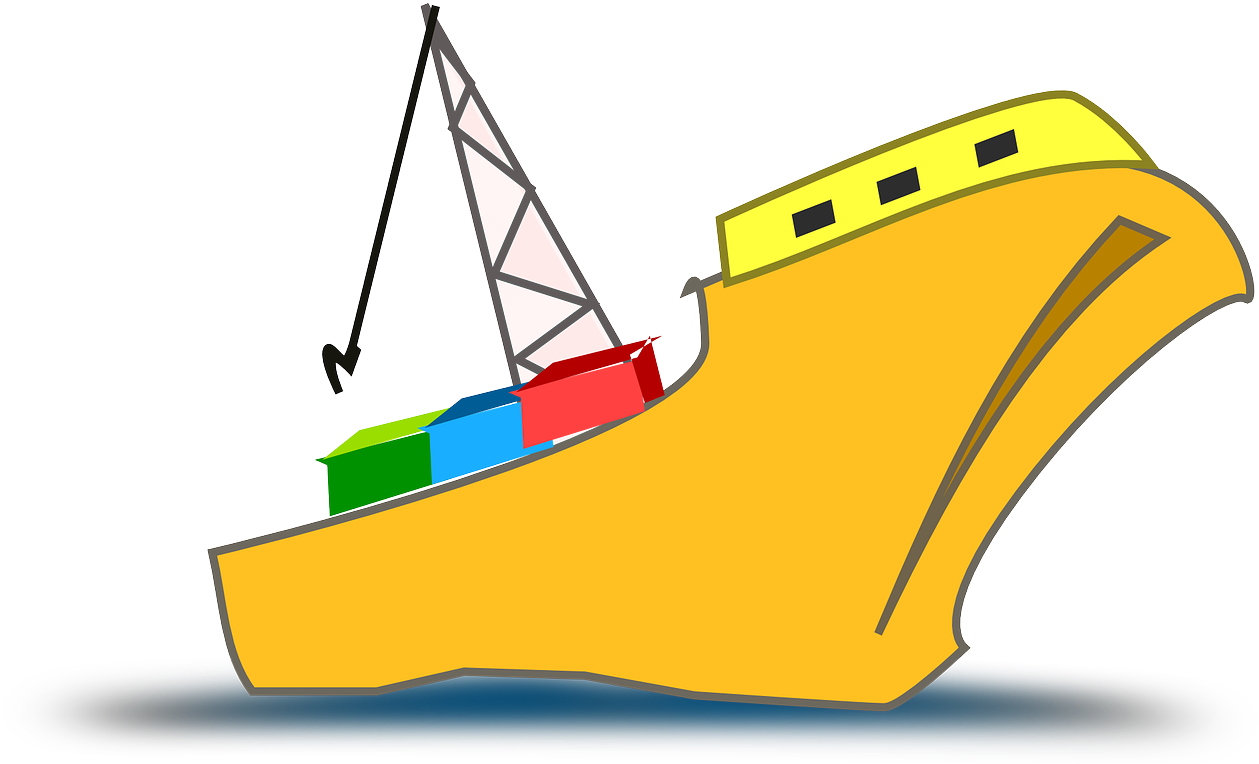 Download Colorful Cargo Ship Illustration | Wallpapers.com