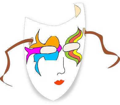Colorful Carnival Mask Illustration PNG