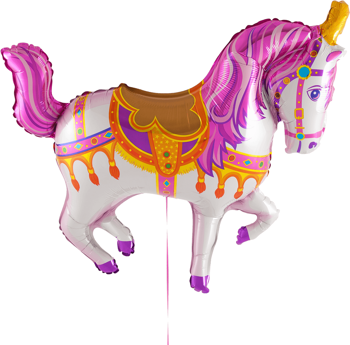 Colorful Carousel Horse Balloon PNG