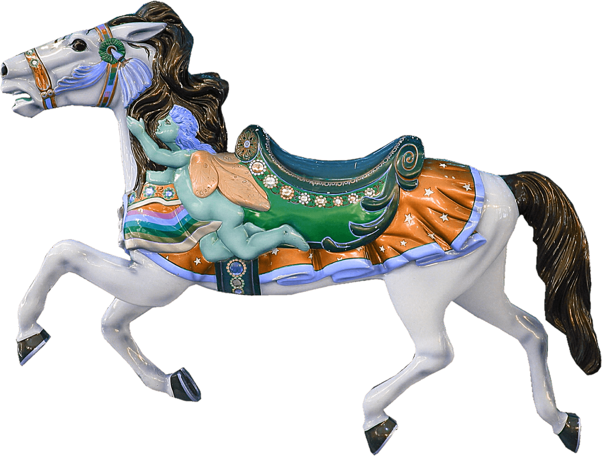 Colorful Carousel Horse Figure PNG