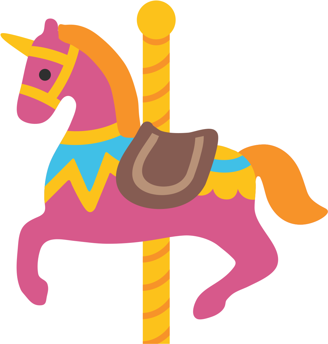 Colorful Carousel Horse Illustration PNG