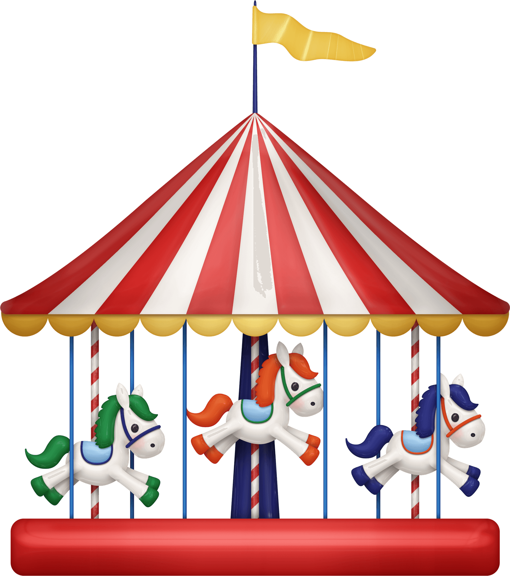 Colorful Carousel Illustration PNG